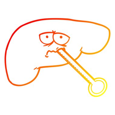 sıcak degrade çizgi çizim karikatür sağlıksız karaciğer