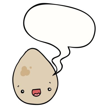 karikatür yumurta ve konuşma balonu