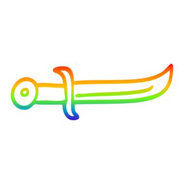 gökkuşağı gradyan çizgi çizim karikatür kavisli hançer