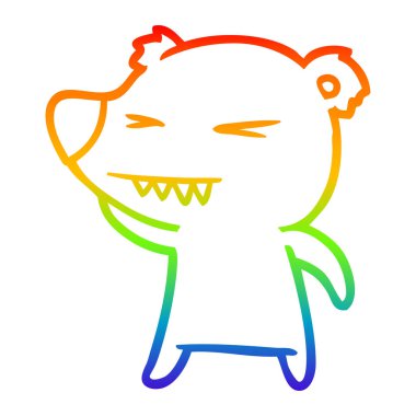 gökkuşağı degrade çizgi çizim kızgın kutup ayısı karikatür