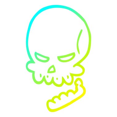 soğuk degrade çizgi çizim karikatür halloween kafatası