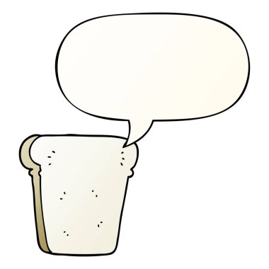 pürüzsüz degrade stil ekmek ve konuşma balonu karikatür dilim