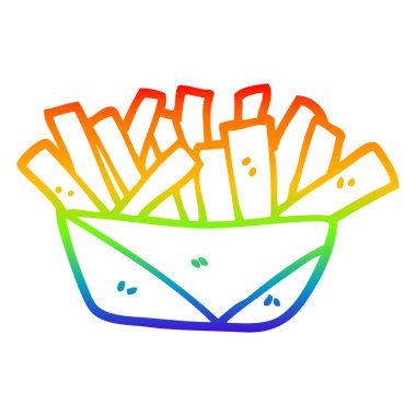 gökkuşağı gradyan çizgi çizim karikatür patates kızartması