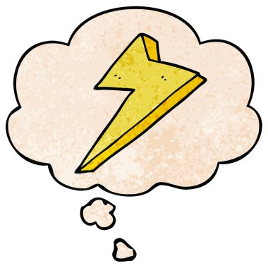 karikatür yıldırım ve grunge doku desen s düşünce balonu