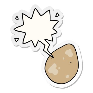 karikatür yumurta ve konuşma kabarcık Sticker