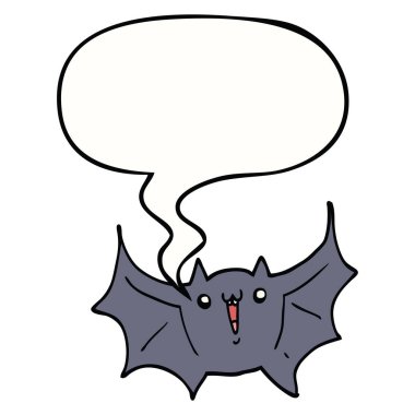 karikatür mutlu vampir yarasa ve konuşma balonu