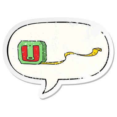 karikatür bant ölçüsü ve konuşma balonu sıkıntılı etiket