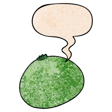 retro doku tarzında karikatür kabak ve konuşma balonu