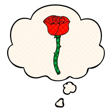 çizgi film çiçek ve çizgi roman tarzında düşünce balonu
