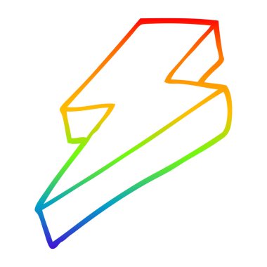 gökkuşağı degrade çizgi çizim karikatür yıldırım