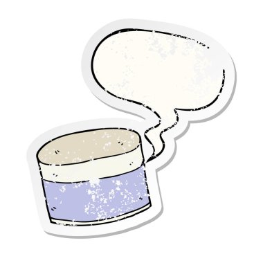 karikatür pot ve konuşma balonu sıkıntılı etiket