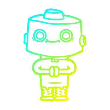 soğuk degrade çizgi çizim karikatür robot