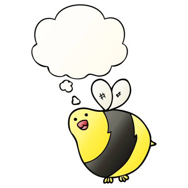 çizgi film arı ve pürüzsüz degrade tarzında düşünce balonu