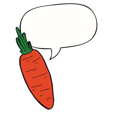 karikatür havuç ve konuşma balonu