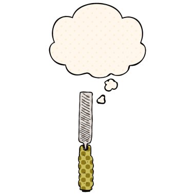 çizgi film metal dosya ve çizgi roman tarzında düşünce balonu