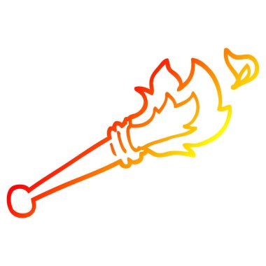 sıcak degrade çizgi çizim karikatür spor meşale