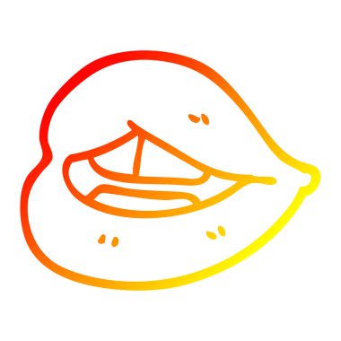 sıcak degrade çizgi çizim karikatür mor dudaklar