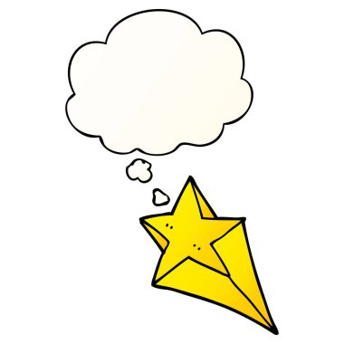 çizgi film çekim yıldızı ve pürüzsüz degrade stil düşünce balonu