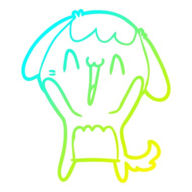 soğuk degrade çizgi çizim sevimli karikatür köpek