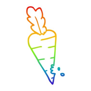 gökkuşağı gradyan çizgi çizim karikatür havuç ısırık işaretleri ile