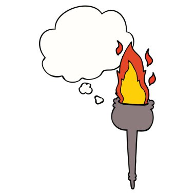 karikatür yanan kadeh ve düşünce balonu