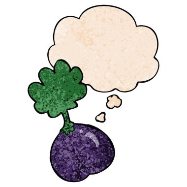 grunge doku desen s karikatür sebze ve düşünce balonu