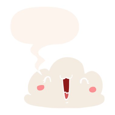 retro tarzında karikatür bulut ve konuşma balonu