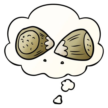 çizgi film fındık ve pürüzsüz degrade tarzında düşünce balonu