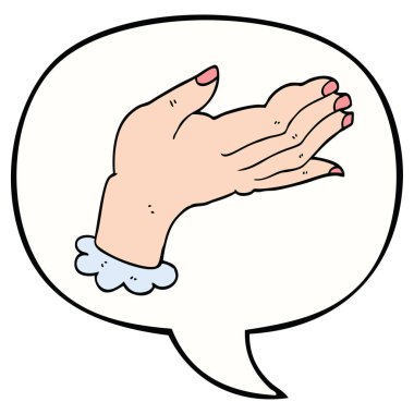 karikatür el ve konuşma balonu