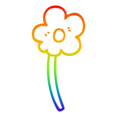 gökkuşağı degrade çizgi çizim karikatür çiçek