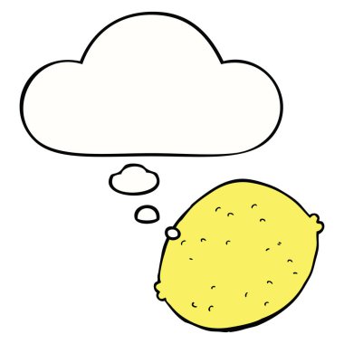 karikatür limon ve düşünce balonu