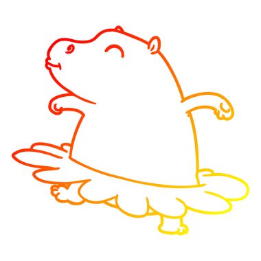 sıcak degrade çizgi çizim karikatür hippo balerin