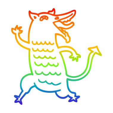 gökkuşağı gradyan çizgi çizim karikatür ortaçağ iblis