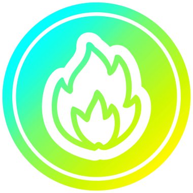 soğuk degrade spektrumda basit alev dairesel