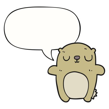 karikatür ayı ve konuşma balonu