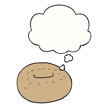 karikatür donut ve düşünce balonu