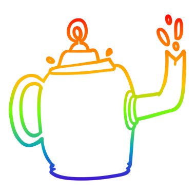 gökkuşağı gradyan çizgi çizim eski metal su ısıtıcısı