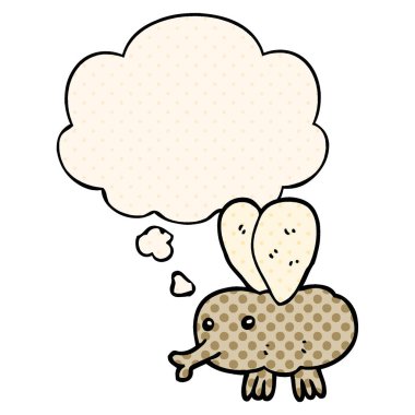 çizgi film sinek ve çizgi roman tarzında kabarcık düşünce