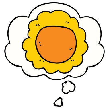 karikatür çiçek ve düşünce balonu