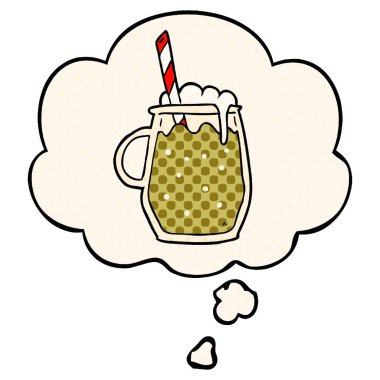 çizgi film kökü bira ve çizgi roman tarzında düşünce balonu