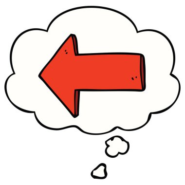 karikatür ok ve düşünce balonu