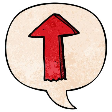 retro doku tarzında karikatür ok ve konuşma balonu