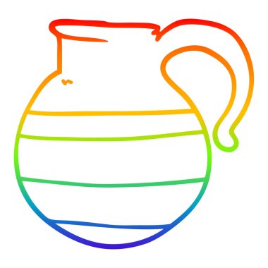 gökkuşağı gradyan çizgi çizim karikatür sürahi