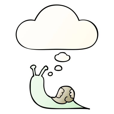 çizgi film salyangoz ve pürüzsüz degrade tarzında düşünce balonu