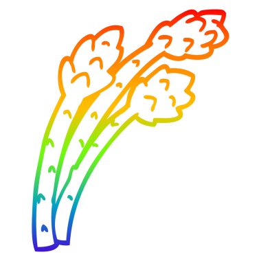 gökkuşağı gradyan çizgi çizim karikatür kuşkonmaz bitki