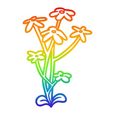 gökkuşağı degrade çizgi çizim çiçek