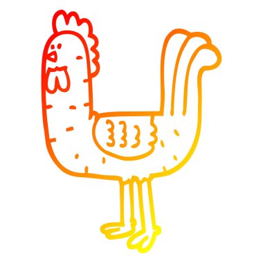 sıcak degrade çizgi çizim karikatür cockerel