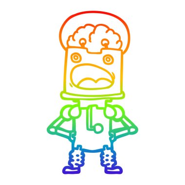 gökkuşağı degrade çizgi çizim karikatür robot