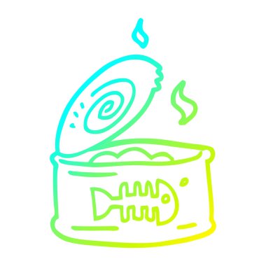 ton balığı soğuk degrade çizgi çizim karikatür tin