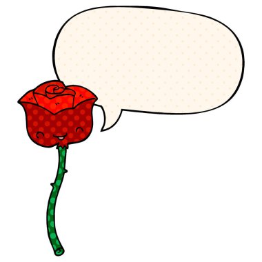 çizgi film gül ve çizgi roman tarzında konuşma balonu